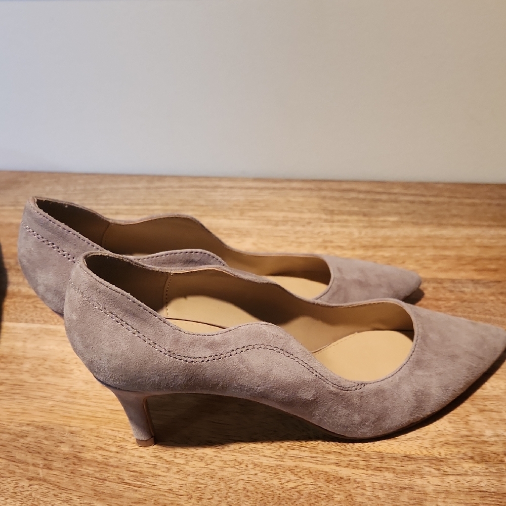 Athena Alexander Tan Heels with Soft Suede Finish